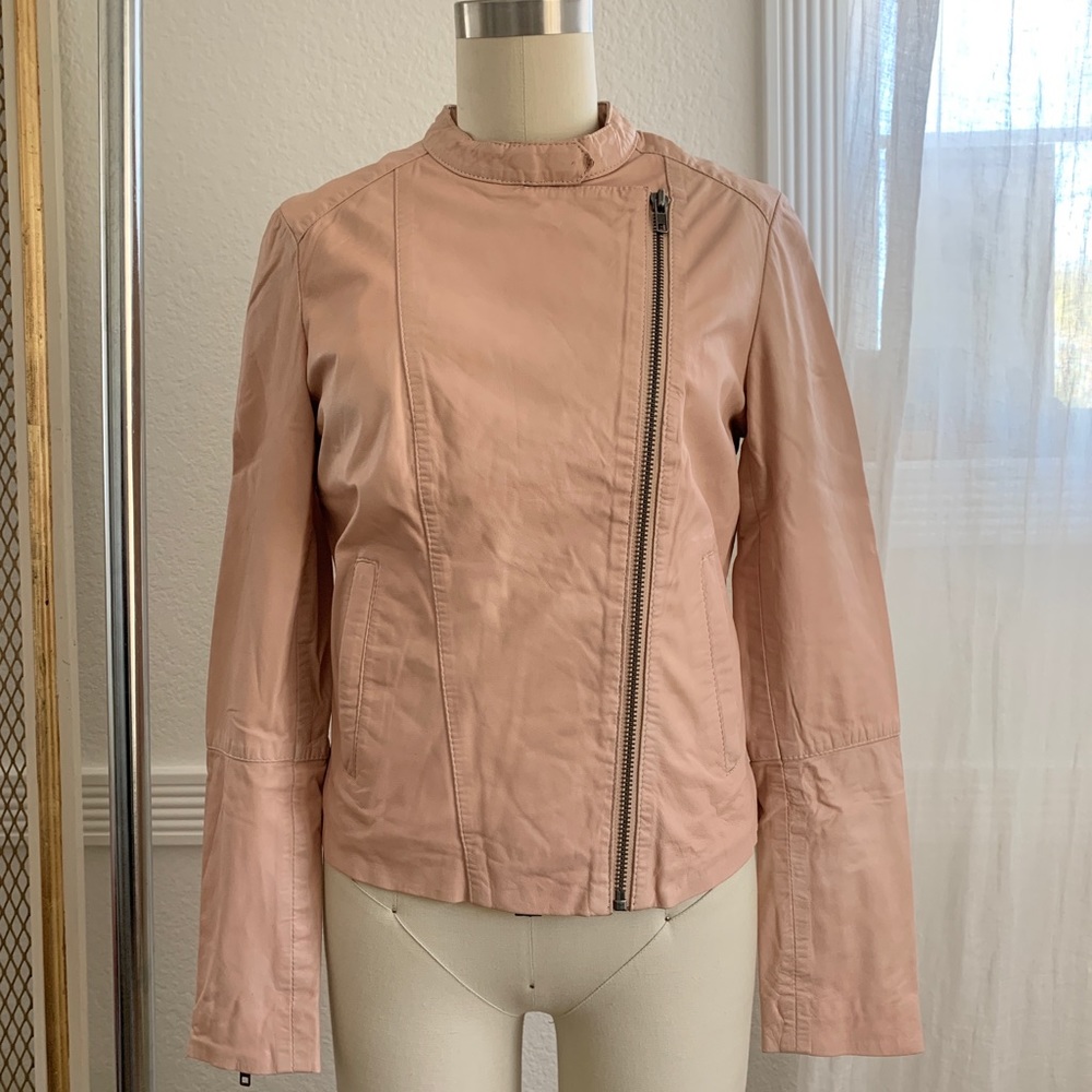 Pre-owned Muuba Kaus Lamb Leather Fitted Biker Motorcycle Jacket
